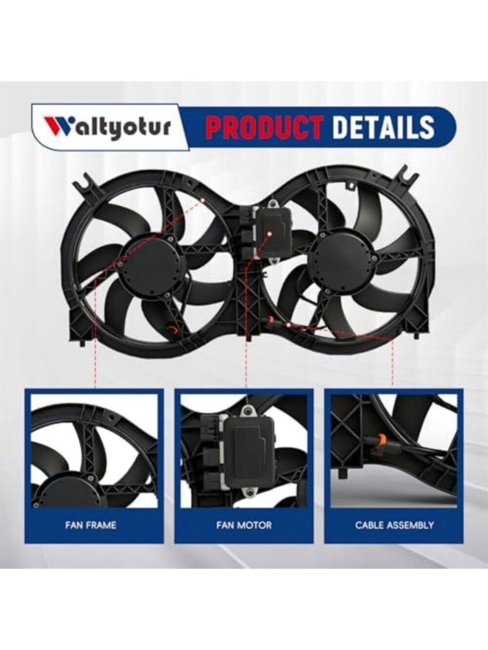 Dual Radiator Fan with Control Module for Pathfinder, QX60, JX35 - 2013-2017 - Picture 6 of 6